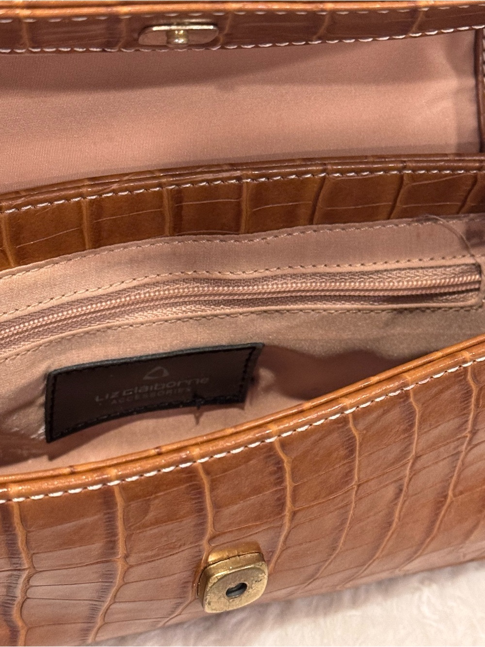 Liz Claiborne Croc-Embossed Shoulder Bag - Picture 8 of 8